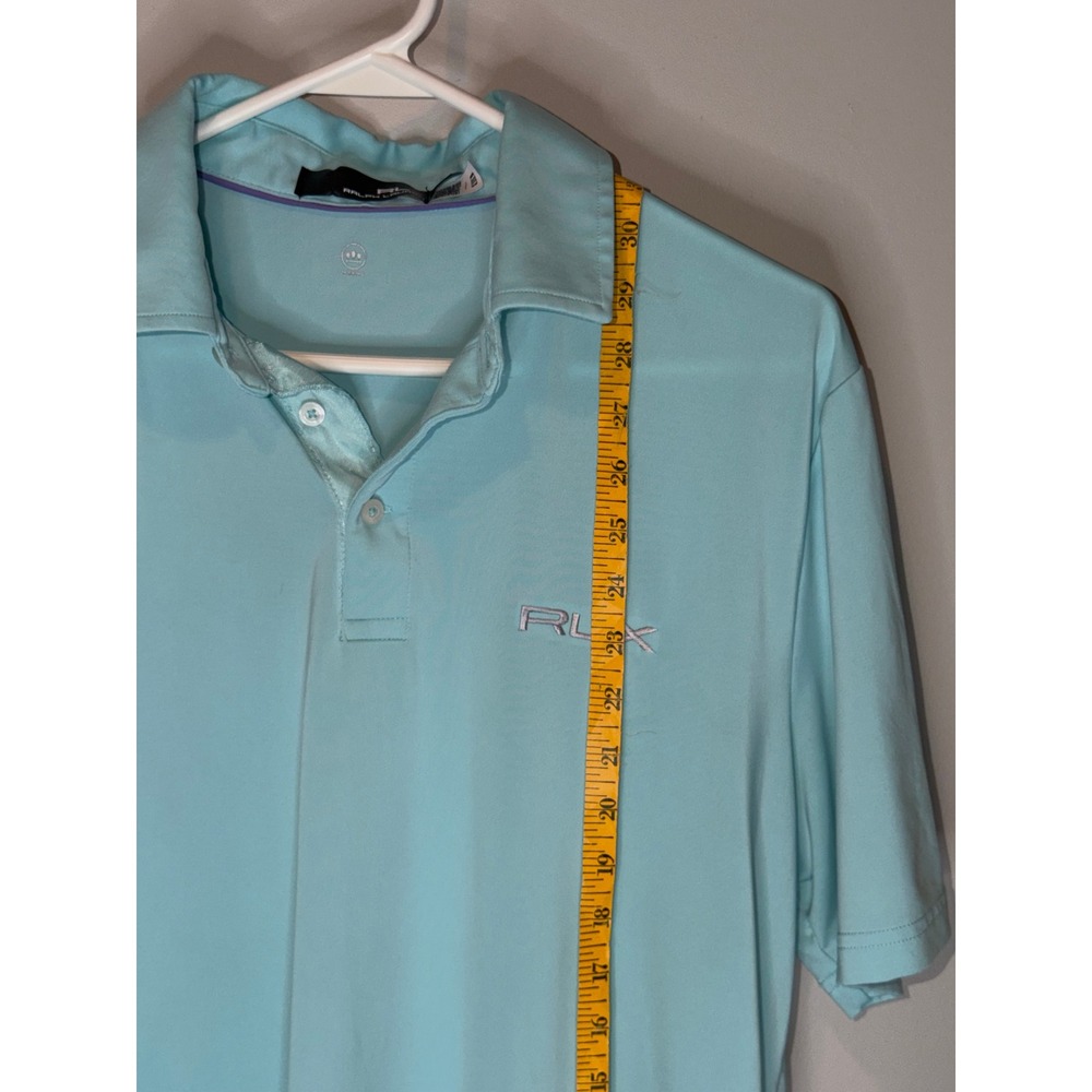 RLX Ralph Lauren Performance Polo Shirt Aqua Blue Golf Polo Men's Medium - Picture 6 of 7